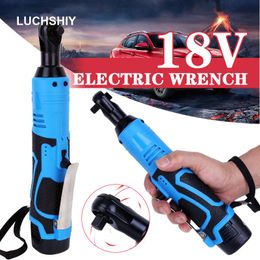 Sleutels Electric Wrench Cordless Ratchet Spanner 18V Rechargeable 3/8" Right Angle Wrench Screwdriver Power Tools Battery Charger Kit