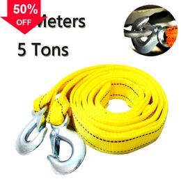4M Heavy Duty 5 Ton Car Tow Cable Towing Pull Rope Strap Hooks Van Road Recovery tow strap off road accessories