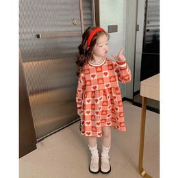 Girl's Dresses Spring Toddler Baby Girl Knit Sweater Dress Kids Full Love Cute Long Sleeve for Girls Fall Princess Pullover Sweaters