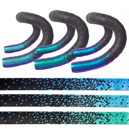 Bike Handlebars Components Road Handlebar Tape Bicycle Bar Tapes Three Colour Gradient EVA PU Soft Anti slip Ultra Light Durable 230607