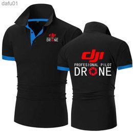 Summer Men's Polo shirt DJI Drone Pilot Print Casual High Quality Cotton Short Sleeves Man Harajuku Classic Tops Custom T-shirt L230520