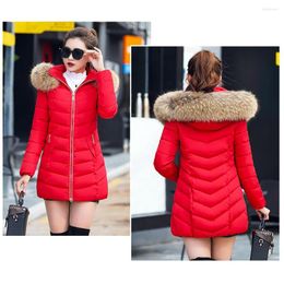 Women's Down Hooded Jacket Women Winter With Detachable Faux Fur Collar Long Outwear Zipper Warm Overcoats M-6XL