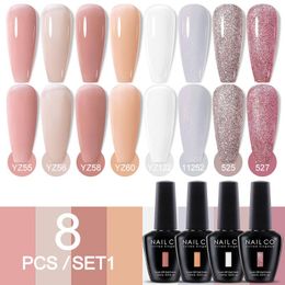 Kits Nailco Nail Gel Polish 8pcs Set Neon Nail Art Spring Summer Semi Permanent Varnish Kit for Manicure Hybrid Soak Off Uv Led Gel