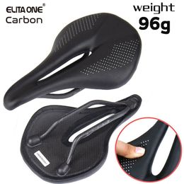 Bike Saddles ELITA ONE MTBRoad Bike Saddle 240*143mm Carbon Fiber Super Light Leather 96g 230606