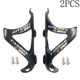 Water Bottles Cages 2Pcs Full Carbon Fibre Bicycle Bottle Cage MTB Road Bike Holder Ultra Light Cycle Equipment Matte Gloss 230607