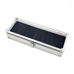 Jewelry Pouches 6 Slots Watch Box Aluminum Display Case Organizer Storage Tray