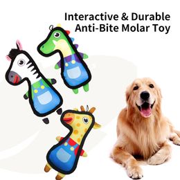 Cute Animal Series Plush Pet Toys Funny Squeaky Dog Chew Toy Pet Cat Oxford Cloth Training Toy Pet Interactive Accessories