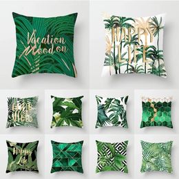 Pillow Case Tropical Leaf Cactus Monstera Cushion Cover 45*45cm Polyester Throw Pillows Sofa Home Decor Decorative Pillowcase 230606