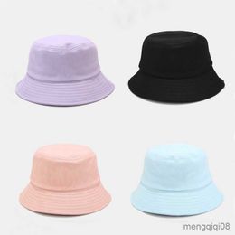 Wide Brim Hats Unisex Spring Summer Cotton Bucket Hat Women Outdoor Sunscreen Fishing Cap Men Bob Foldable Sun R230607