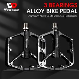 Bike Pedals WEST BIKING MTB Cycling Pedals Sealed Bearing Ultralight Aluminium Alloy Footboard Anti-Slip Bicycle Platform Pedals Bike Parts 230606