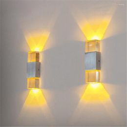 Wall Lamp 2W Acrylic Led Lamps UP & Down Crystal Sconce Light Bedroom Reading Porch Stair AC220V 110V