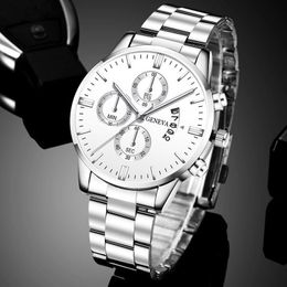 Other Watches Fashion Mens Watches for Men Luxury Silver Stainless Steel Quartz Wrist Watch Man Business Calendar Watch Reloj Hombre 230607