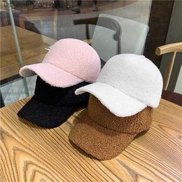 Winter Caps for Women Men Wool Baseball Cap Thicken Warm Pure Color Casquette Hat Men Women Hats Wholesale L230523