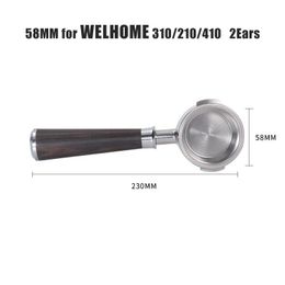 Coffeeware Portafilter 58MM Bottomless Coffee Handle Universal Stainless Steel Solid Coffee Machine Wooden Handle for WELHOME 310/210/410