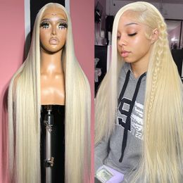 13x6 HD Transparent Honey Blonde Color Lace Frontal Human Hair Wigs Bone Straight Lace Front Human Hair Wigs