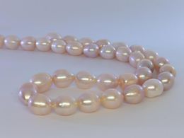 Chains 18''Beautiful 11-13mm SOUTH SEA PINK Lavender Frost Pearl Necklace 14K Gold Fine Jewellery Gifts
