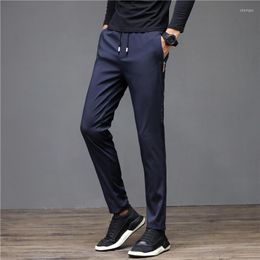 Men's Pants Winter Men's Warm Light Fleece Casual Trousers Slim Classic Sweatpants Solid Colour Korean Style Windproof Male 28-38