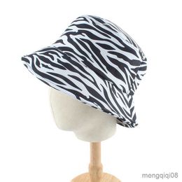 Wide Brim Hats New Fashion Spring Summer Black White Zebra And Print Bucket Hat Fisherman For Women Men bob Hip Hop Cap R230607