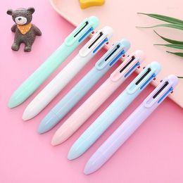 Pcs/lot Creative Macaron 6 Colours Ballpoint Pen Cute Press Ball Pens School Office Writing Supplies Stationery Gift