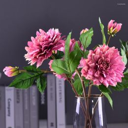 Decorative Flowers MBF Large Dahlia Branch Artificial Silk For Wedding Party Living Room Table Decor DIY Floral Arrangement Fake Flower