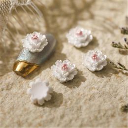 Nail Art Decorations 50Pcs/lots 3D Mini Lotus Flower Resin Cobochon Decoration DIY Jewellery Make Appliques Manicure Accessories