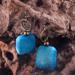 Dangle Earrings MD Fashion Boho Jewelry Accessory Blue/white/purple Natural Druzy Pendant Jewellery Wedding Party Gifts Women