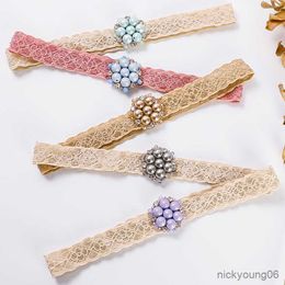 Hair Accessories Style Baby Girl Headband Pearl Hairband Kids Diamonds Turban Elastic Band Newborn Photo Soft R230608