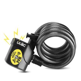Bike Locks Professional Bicycle Lock Electronic Alarm Anti theft 110db Loud Wire Security Accessories 230607