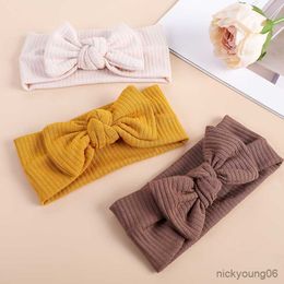 Hair Accessories Baby Bow Headband Toddler Girl Cotton Turban Newborn Knit Hairband Elastic Headwrap Kids Princess Headbands R230608