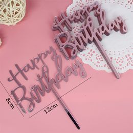 Other Event Party Supplies 10PCS 33 Styles Cake Decoration Acryllic Topper Happy Birthday Toppers for Dessert Cupcake Decor 230607