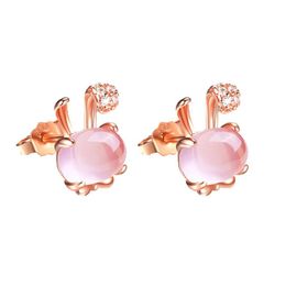 Stud Sier Earring Lovely Tiny Rabbit Ear For Women Girlsfashion Jewellery Gift Hibiscus Stone Crystals Earrings Drop Delivery Dhrke