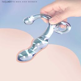 Crystal Glass Anal Plug Double Beads Vaginal Butt Stimulate Orgasm Massage Dildo Adult Sex Toys Erotic Product For Masturbation L230518
