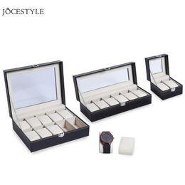 Watch Boxes & Cases 2 6 10 Grids PU Leather Box Case Professional Holder Organizer For Clock Watches Jewelry Display Storage Drop192p