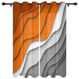 Curtain Orange Grey Gradient Geometric Abstract Windows Curtains Living Room Bedroom Window Treatments Household Kitchen