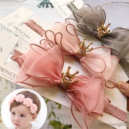 Hair Accessories Flower Baby Headband Bows Crown Kids Girl Headbands Turban Elastic Princess Band R230608