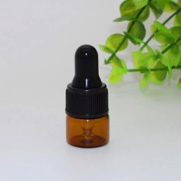 Wholesale 1ml 2ml 3ml Amber Small Glass Bottles Perfume Dropper Vial For Essential Oil Glass Dropper Bottles 1000pcslot DHL