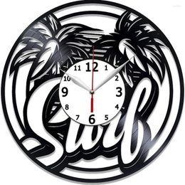 Wall Clocks Sport Clock 12 Inch Surfing Original Home Decor Record Handmade For Man And Woman Wav