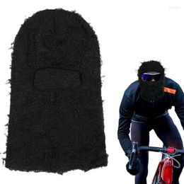 Cycling Caps Balaclavas Distressed Knitted Full Face Ski Mask Shiesty Camouflage Knit Fuzzy Fit All