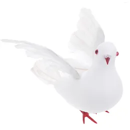 Decorative Flowers Artificial Simulation Bird Miniature Pigeon Figurine White Figure Prop Landscape Decoration