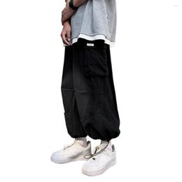 Men's Pants Stylish Casual Anti-tear Mid-Rise Male Hip Hop Wide Leg Long Trousers Lightweight Baggy Daily Clothing