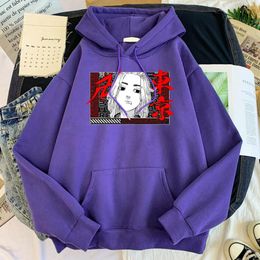 Men's Hoodies Mens Sweatshirt Anime Tokyo Revengers Manjiro Sano Printed Mans Female Oversized Round Neck Hoodied Tops Hip-Hop Clothes