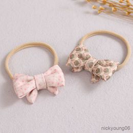 Hair Accessories Baby Bows Headband Newborn Girls Headbands Children Floral Print Hairbands Stretchy Band Cute R230608