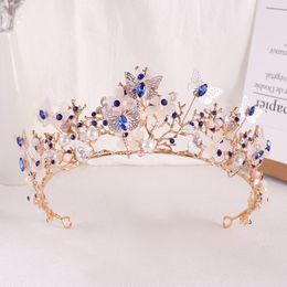 Butterfly Rhinestone Bridal Crown Tiara Hairband Wedding Hair Accessories Dinner Princess Crowns Bride Tiaras
