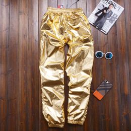 Pants Plus size 8XL Spring Women Loose Silver Harem Pants Female Casual Shiny jogger sweatpants Women Motorcycle Metallic trousers