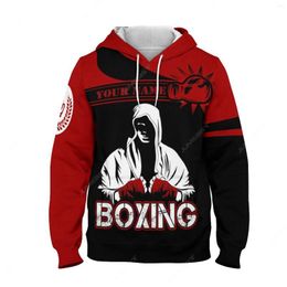 Men's Hoodies Jumeast 3D Printed Boxing Gloves Zipper Men Women Overfit Custom Design Your Name Hooded Sweatshirts Youth Drip Clothes