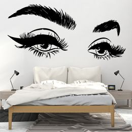 Beautiful Eyelashes Eye Vinyl Wall Sticker Wall Decor For Beauty Salon Decoration Art Wall Decals Wallpaper Stickers Murals