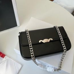 Women's handbag designer shoulder bag fashion chain bag classic leather metal clasp crossbody bag casual commute solid Colour small square bag baguette purse