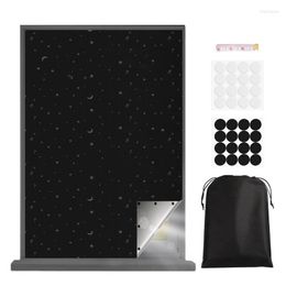 Curtain Portable Blackout Curtains Temporary Shades For Windows Nano-adhesive Full-blackout Silver-coated Black Cloth