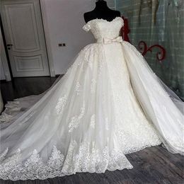 Sexy Sweetheart Lace Mermaid Wedding Dresses Removable Train Applique Lace Bridal Gowns with Detachable Skirt Wedding Gowns vestid257d