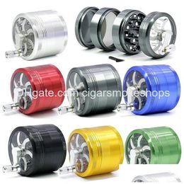 Herb Grinder Aluminium Alloy Smoking Accessories Metal 4 Piece Diameter 6M Mti Colours Handle Grinders 7 Gr173 Drop Delivery Home Gar Dhrid